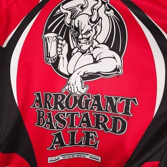 Arrogant Bastard Ale Cycling Jersey Mens Size Large Cyclist Biking Bicycle - Picture 5 of 8